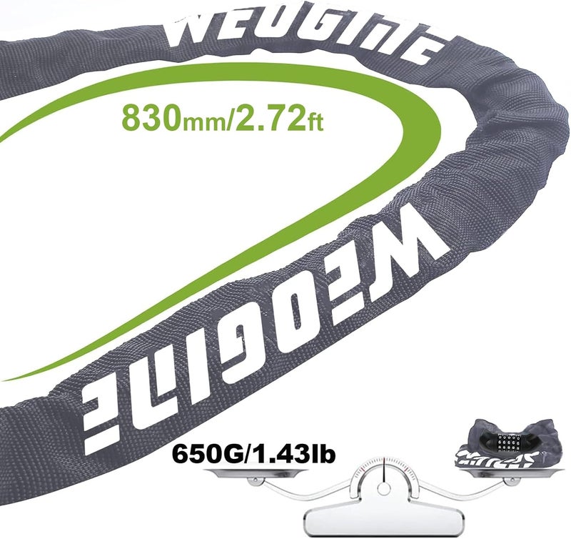 Weogine Bike Lock with Numbers and high Security Level, Bike Chain Lock, Bicycle Locks, 5 Digit Combination Lock for Bike, Bicycle, Scooter, Motorcycle, Door, Gate, Fence - Image 5